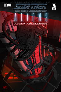 TNG/Aliens spec cover art by Aaron Harvey