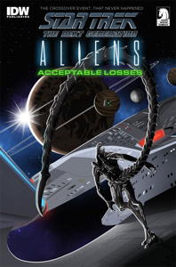 TNG/Aliens spec cover art by Aaron Harvey