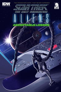 TNG/Aliens spec cover art by Aaron Harvey